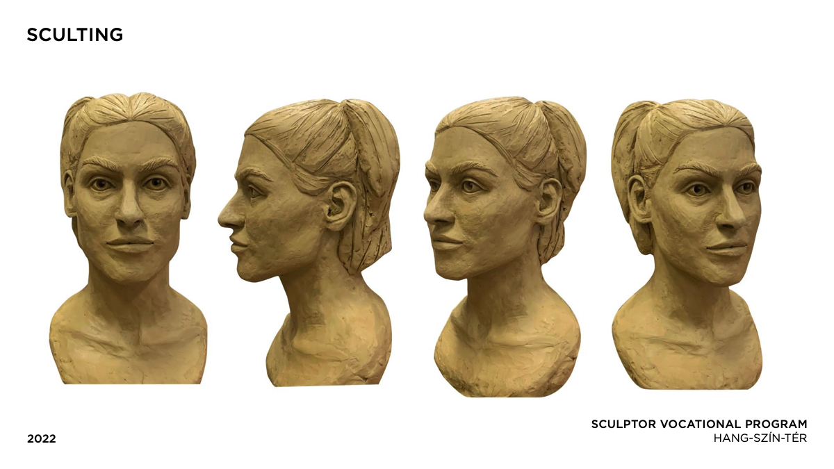 Sculpting portrészobor négy nézetből